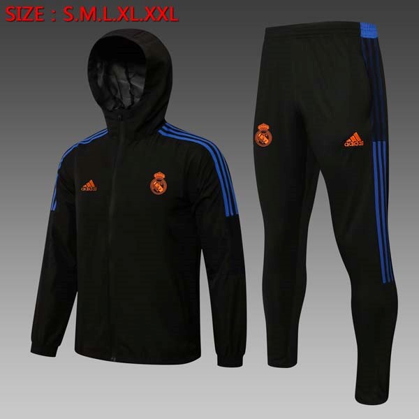 Windjacke Real Madrid Komplett Set 2022 Schwarz